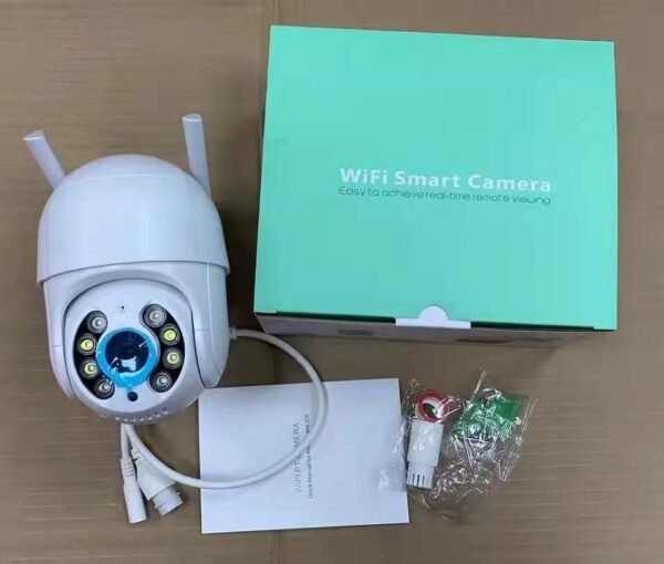 Hi-Tech Vision 3MP Outdoor Smart Wi-fi PTZ Camera | 360° with Pan & Tilt | Two Way Talk | Night Vision| SD Card (Up to 128 GB) | Waterproof IP Ratings – IP65